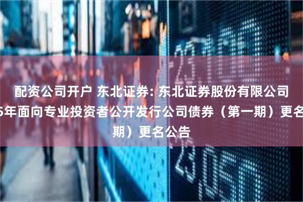 配资公司开户 东北证券: 东北证券股份有限公司2025年面向专业投资者公开发行公司债券（第一期）更名公告