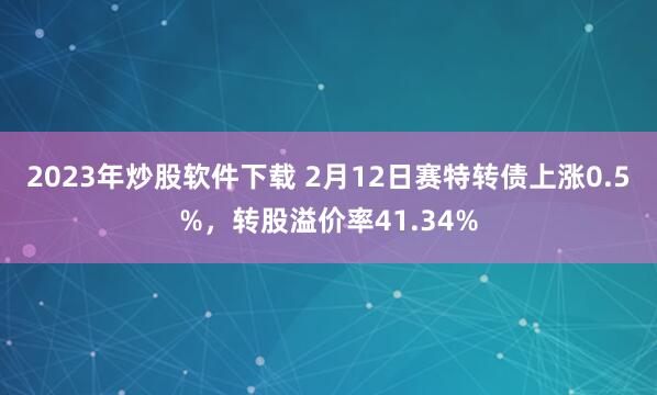 2023年炒股软件下载 2月12日赛特转债上涨0.5%，转股溢价率41.34%