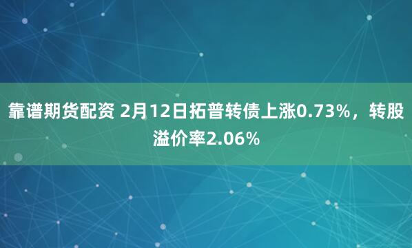 靠谱期货配资 2月12日拓普转债上涨0.73%，转股溢价率2.06%